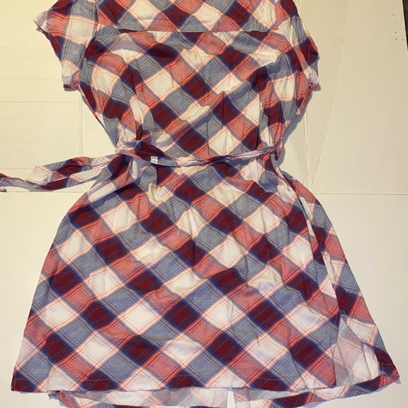 Rock&Republic Belted Button Down Midi Dress size XXL. Tartan red. - Picture 4 of 12